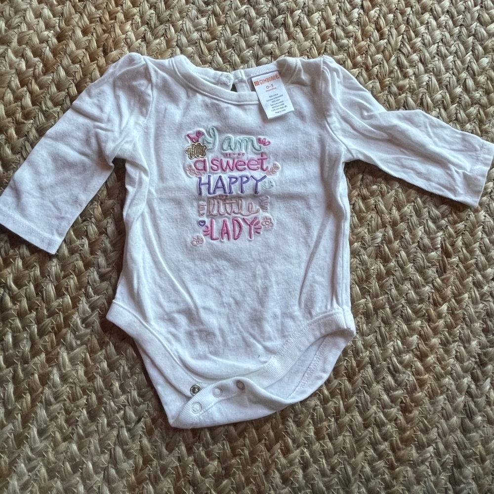 Long sleeved embroidered Gymboree onsie